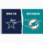Dallas Cowboys vs Miami Dolphins House Divided Rivalry Flag 3 x 5 ft metal grommets