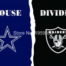 Dallas Cowboys vs Oakland Raiders House Divided Rivalry Flag 90x150cm metal grommet