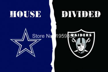 Dallas Cowboys vs Oakland Raiders House Divided Rivalry Flag 90x150cm metal grommet