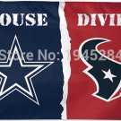 Dallas Cowboys Houston Texans House Divided Flag New 3x5ft 90x150cm