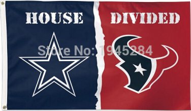 Dallas Cowboys Houston Texans House Divided Flag New 3x5ft 90x150cm