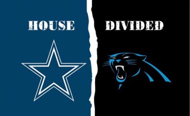 Dallas Cowboys vs Carolina Panthers House Divided Rivalry Flag 90x150cm metal grommets