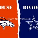 Denver Broncos vs Houston Dallas Cowboys Divided Rivalry Flag 90x150cm