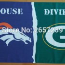 DENVER BRONCOS Green Bay Packers House Divided Flag 3x5FT