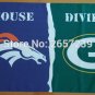 DENVER BRONCOS Green Bay Packers House Divided Flag 3x5FT