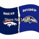 Denver Broncos Baltimore Ravens House Divided Flag 3ft x 5ft Polyester