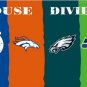 Indianapolis Colts vs Denver Broncos vs eagles vs Seattle four teams house divided flag 3x5FT