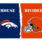 3x5 ft Denver Broncos VS Cleveland Browns PHelmet house divided flag