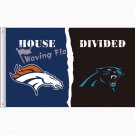 Denver Broncos vs Carolina Panthers House Divided Rivalry Flag 3x5 ft