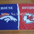 Denver Broncos Kansas City Chiefs House Divided Flag 150X90cm 3x5ft
