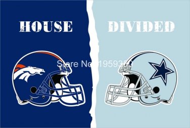 Denver Broncos vs Cowboys House Divided Rivalry Flag 90x150cm metal grommets