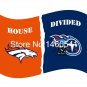 Denver Broncos Tennessee Titans House Divided Flag 3ft x 5ft Polyester