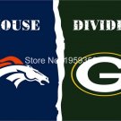 Denver Broncos vs Green Bay Packers House Divided Rivalry Flag 90x150cm