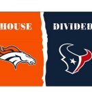 3x5 ft Denver Broncos vs Houston Texans house divided flag