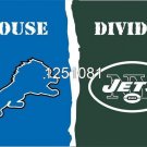 Detroit Lions New York Jets House Divided Flag 3ft x 5ft Polyester