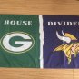 Green Bay Packers With Minnesota Vikings USA House Divided Flag 3X5FT