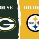 Green Bay Packers VS Pittsburgh Steelers House Divided flags 3ftx5ft Banner 100D Polyester