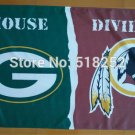Green bay packers Washington Redskins House Divided Flag 3x5 FT 150X90CM
