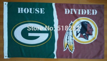 Green bay packers Washington Redskins House Divided Flag 3x5 FT 150X90CM