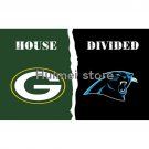 Green Bay Packers house VS Carolina Panthers DIVIDED flying sport flag 3x5 FT