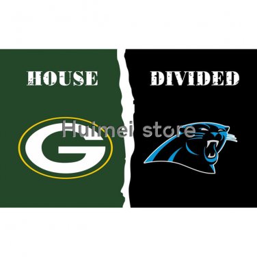 Green Bay Packers house VS Carolina Panthers DIVIDED flying sport flag 3x5 FT