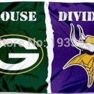 Green Bay Packers VS. Minnesota Vikings House Divided Flag 3x5ft