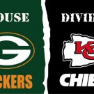 Green Bay Packers VS Kansas City Cheifs House Divided flags 3ftx5f