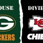 Green Bay Packers VS Kansas City Cheifs House Divided flags 3ftx5f
