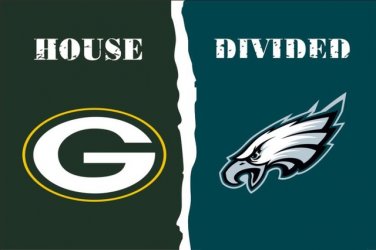 Green Bay Packers AND Philadelphia House Divided flags 3ftx5ft Banner