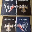 Houston Texans New Orleans Saints House Divided Flag 3ft x 5ft Polyester