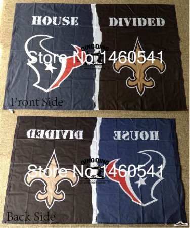Houston Texans New Orleans Saints House Divided Flag 3ft x 5ft Polyester