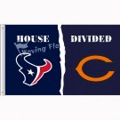 Houston Texans vs Chicago Bears House Divided Flag  3x5 FT