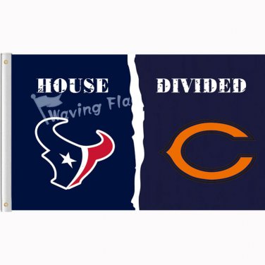 Houston Texans vs Chicago Bears House Divided Flag  3x5 FT