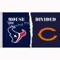 Houston Texans vs Chicago Bears House Divided Flag  3x5 FT