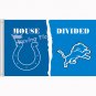 Indianapolis Colts vs Detroit Lions House Divided Rivalry Flag   3x5 FT