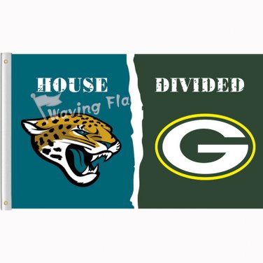 Jacksonville Jaguars vs Green Bay Packers House Divided Rivalry Flag 3x5 FT