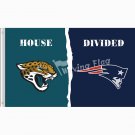 Jacksonville Jaguars vs New England Patriots House Divided Flag 3x5 FT