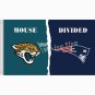 Jacksonville Jaguars vs New England Patriots House Divided Flag 3x5 FT