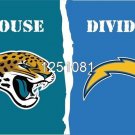 Jacksonville Jaguars San Diego Chargers House Divided Flag 3ft x 5ft Polyester