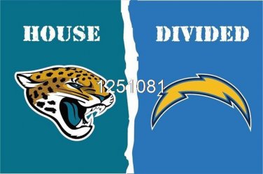 Jacksonville Jaguars San Diego Chargers House Divided Flag 3ft x 5ft Polyester