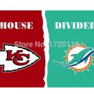 3x5 ft Kansas City Chiefs VS Miami Dolphins flag house divided flag