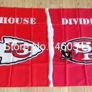 Kansas City Chiefs San Francisco 49ers House Divided Flag 3ft x 5ft Polyester
