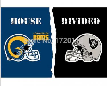3x5 ft Los Angeles Rams VS Oakland Raiders house divided flag