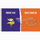 Minnesota Vikings vs Chicago Bears House Divided Rivalry Flag 3'*5' 100D Polyester