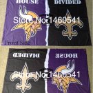 Minnesota Vikings New Orleans Saints House Divided Flag 3ft x 5ft Polyester