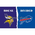 large flag with Buffalo Bills flag and Minnesota Vikings flag 3x5 FT
