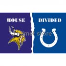 Minnesota Vikings 3X5FT 90x150cm 100% Polyester custom Indianapolis Colts house divided flag