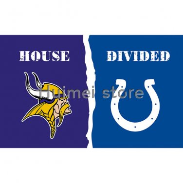 Minnesota Vikings 3X5FT 90x150cm 100% Polyester custom Indianapolis Colts house divided flag