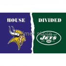 Minnesota Vikings 3X5FT 90x150cm 100% Polyester custom New York Jets Flag house divided