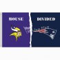 Minnesota Vikings VS New England Patriots HOUSE DIVIDED 3X5 FT FLAG Large